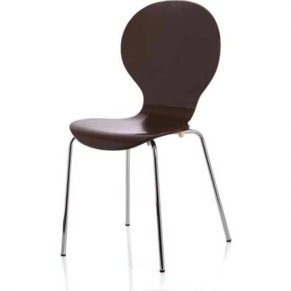 Chaises de table contemporaines bois et pieds chromés - Lot de 2 différents coloris H17478RWO ikayaa