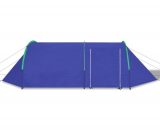 Tente de camping caravaning imperméable 4 personnes bleu et vert 90516FR