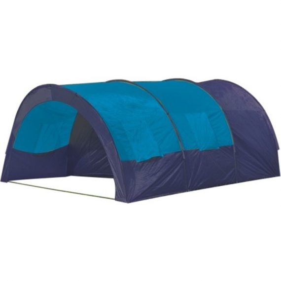 Tente de camping imperméable 6 personnes bleu 90414FR