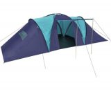 Tente de camping imperméable 9 personnes bleu foncé et bleu 90411FR