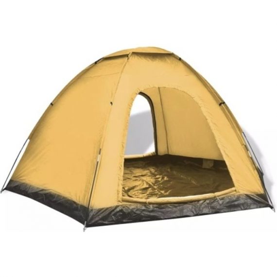 Tente camping imperméable pour 6 personnes jaune 91011FR