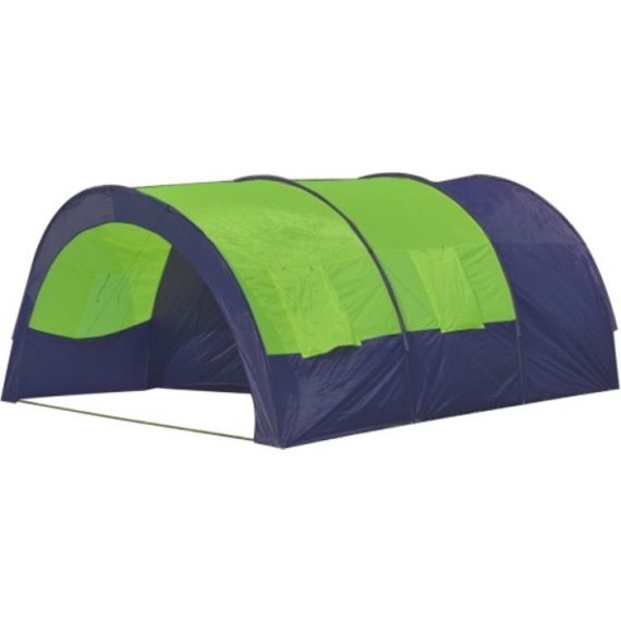 Tente de camping caravaning 480x350cm 6 personnes Bleu et Vert 90415FR
