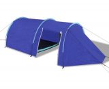 Tente de camping imperméable 4 Personnes Bleu marin/bleu clair 90515FR