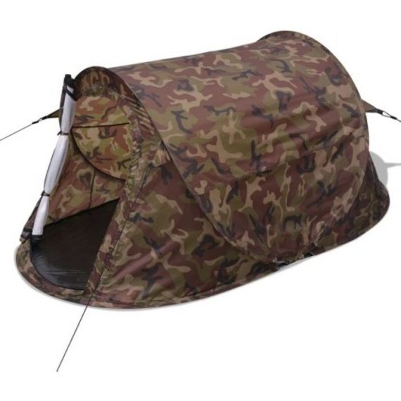 Tente camping imperméable montage instantané pour 2 personnes imprimé camouflage 91005FR