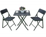 Ensemble table et chaises pliantes iKayaa style résine tressée H17993