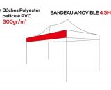 Bandeau amovible personnalisé polyester 300g/m² - Tente pliante - Plusieurs longueurs PERSO-BAN30045
