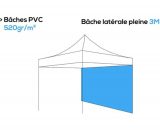 Bâche publicitaire personnalisée PVC 520g/m² - Plusieurs longueurs pour tente pliante ALU 50 PERSO-BAPL5203