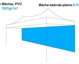 Bâche publicitaire personnalisée PVC 520g/m² - Plusieurs longueurs pour tente pliante ALU 50 PERSO-BAPL5208