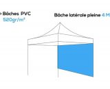 Bâche publicitaire personnalisée PVC 520g/m² - Plusieurs longueurs pour tente pliante ALU 50 PERSO-BAPL5204