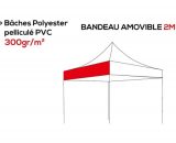 Bandeau amovible personnalisé polyester 300g/m² - Tente pliante - Plusieurs longueurs PERSO-BAN3002