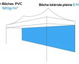 Bâche publicitaire personnalisée PVC 520g/m² - Plusieurs longueurs pour tente pliante ALU 50 PERSO-BAPL5206