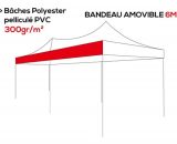 Bandeau amovible personnalisé polyester 300g/m² - Tente pliante - Plusieurs longueurs PERSO-BAN3006