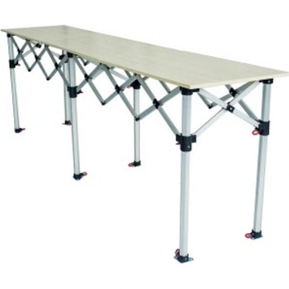 Comptoir table pliante hauteur réglable 285x40cm plateau bois mélaminé 30040TAAL