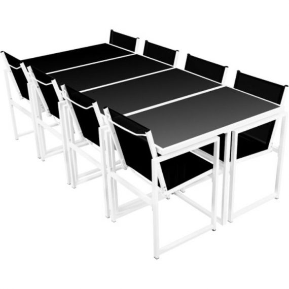 Ensemble de table et chaises 8 personnes - Aluminium 42803FR