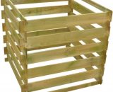Bac à compost bac pour déchets organiques carré en bois 41656FR