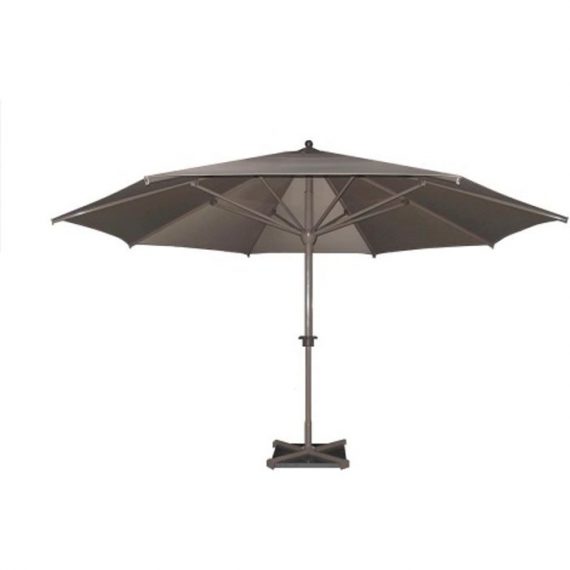Grand parasol droit professionnels hôtellerie restauration dia. 5m pied Alu PA500RHD-T interouge