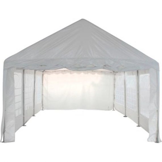 Tente de réception 5x6m tubes 38mm bâche PVC 480g/m2 blanc ignifugée M2 56480BU-T