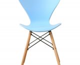 Chaise de table style scandinave pieds bois blanc ou bleu - Lot de 2 CH05006BA interouge home