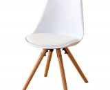 Chaise de table style scandinave pieds bois 4 coloris - Lot de 2 CH05003BU interouge home