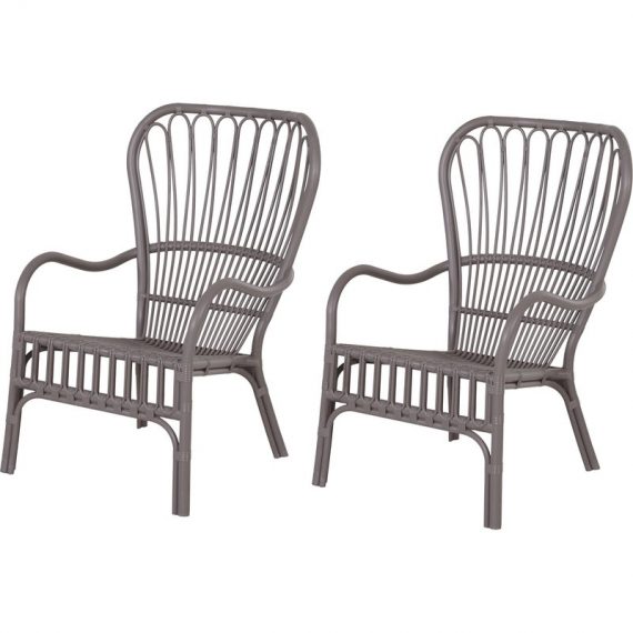 Outsunny Lot de 2 fauteuils lounge de jardin style néo-rétro gris 3662970063484 84B-367V01