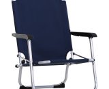 Outsunny Chaise de camping pliante alu. oxford haute densité bleu marine 3662970064467 84B-415
