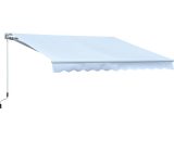 Outsunny Store banne manuel rétractable alu. polyester imperméabilisé haute densité 3,95L x 3l m blanc 3662970045398 840-192