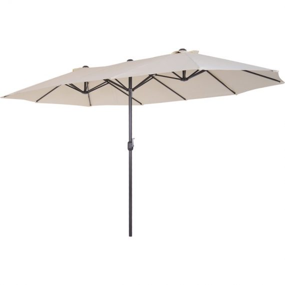 Outsunny Grand parasol acier polyester longueur totale 4,6 m crème 3662970047293 84D-030V01CW