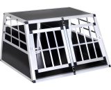 PawHut Cage de Transport pour Chien en Aluminium Noir 89 x 69 x 50 cm 3662970000557 D1-0234