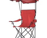 Outsunny Chaise de Camping Pare-soleil intégré Rouge 3662970024256 84B-214RD