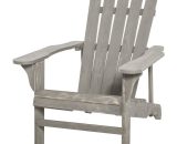 Outsunny Fauteuil de jardin Adirondack chaise longue inclinable max. 150 kg gris clair 84B-496 3662970080108