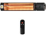HOMCOM Chauffage radiant infrarouge électrique avec télécommande 2 puissances 1000/2000 W réflecteur alu. noir 842-183BK 3662970095737