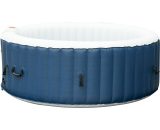 Outsunny Spa gonflable 2-4 places portable fonction chauffant massant température max. 42 °C 100 jets d'air cartouches incluses PVC bleu et blanc 848-013 3662970081839