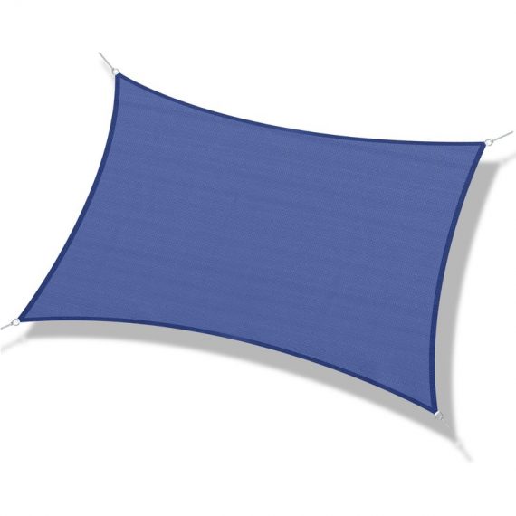 Outsunny Voile d'Ombrage dim. 4L x 3l m en polyester imperméabilisé haute densité 185 g/m² 4 x 3 m Polyester traité anti-UV Bleu 100110-092NY 3662970046227