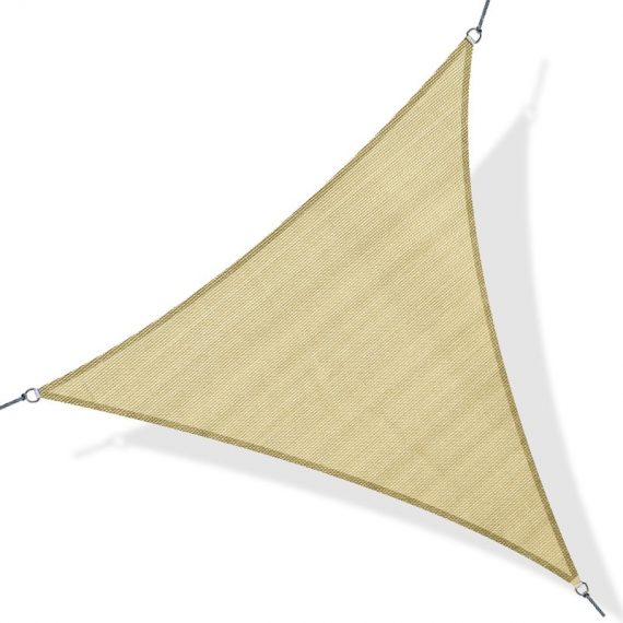 Outsunny Voile d'ombrage Triangulaire Grande Taille 4 x 4 x 4 m polyéthylène Haute densité résistant aux UV Coloris Sable 01-0619 3662970016015