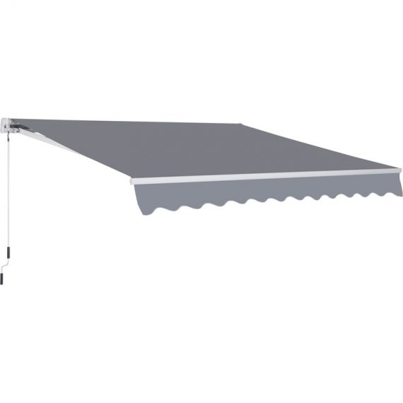Outsunny Store banne manuel rétractable angle réglable aluminium polyester imperméabilisé 2,95L x 2,5l m gris 840-152 3662970063255