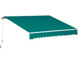 Outsunny Store banne Manuel rétractable alu. Angle Réglable Polyester imperméabilisé Haute densité 3,5L x 2,5l m vert 100110-006G 3662970102787