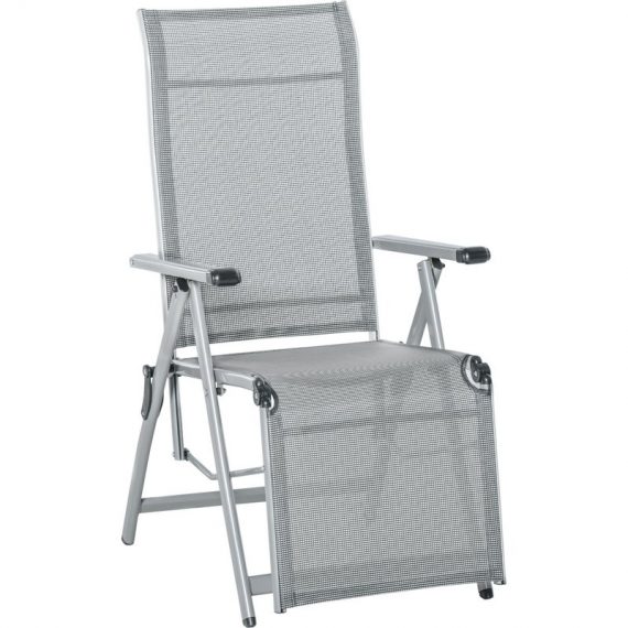 Outsunny Chaise longue pliable fauteuil relaxe pliant hauteur réglable métal textilène max. 150 kg gris 84B-537 3662970080177