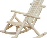 Outsunny Fauteuil de jardin Adirondack à bascule rocking chair style néo-rétro assise dossier ergonomique bois naturel de pin 84A-046 3662970017609