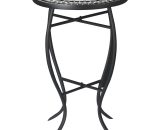Outsunny Table bistro ronde de jardin plateau mosaïque métal époxy anticorrosion céramique Ø35,5 x 53,5H - noir et blanc 84B-886 3662970106624