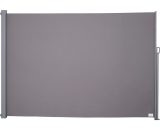 Outsunny Store latéral brise-vue paravent rétractable dim. 3L x 1,60H m alu. polyester anti-UV haute densité 280 g/m² gris 840-210 3662970063217