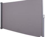 Outsunny Store latéral brise-vue paravent rétractable dim. 3L x 1,80H m alu. polyester anti-UV haute densité 280 g/m² gris 840-210V01 3662970063897