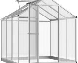 Outsunny Serre de jardin aluminium polycarbonate double paroi anti-UV 3,3 m² dim. 1,82L x 1,83l x 1,95H mlucarne fondation gouttières incluses porte 845-243 3662970098783