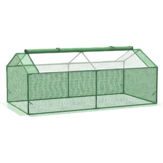 Outsunny Mini serre de jardin serre à tomates 2 fenêtres doublées PE haute densité 130 g/m² anti-UV métal dim. 180L x 92l x 70H cm vert 845-608 3662970100486