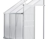 Outsunny Serre de jardin adossée aluminium polycarbonate 2,4 m² dim. 192L x 127l x 214H cm avec fenêtre et porte coulissante 845-539 3662970107744