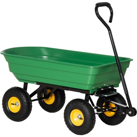 Outsunny Chariot de jardin a main garden cart truck cuve basculante max. 200 Kg-AOSOM.fr 845-636 3662970087282