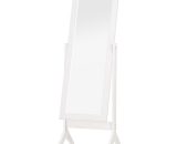HOMCOM Miroir à Pied Inclinaison réglable miroir de sol Pleine Longueur Dressing Chambre salon dim. 47L x 46l x 148H cm MDF Blanc 831-268WT 3662970067819
