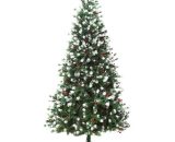 HOMCOM Sapin de Noël artificiel 1,8 m arbre de Noël 836 branches denses surface saupoudrée de neige base décoration fête exquise vert 830-284V01 3662970073940