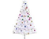 HOMCOM Sapin Arbre de Noël Artificiel Blanc 150 cm 680 Branches avec Nombreux Accessoires variés 02-0351 3662970000632