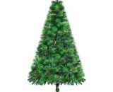 HOMCOM Sapin de Noël artificiel 782 branches épines grand réalisme avec pommes de pin - hauteur 180 cm vert 830-563V00GN 3662970110119