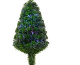 HOMCOM Sapin de Noël artificiel lumineux fibre optique multicolore + support pied Ø 48 x 90H cm 90 branches vert 830-174 3662970041055